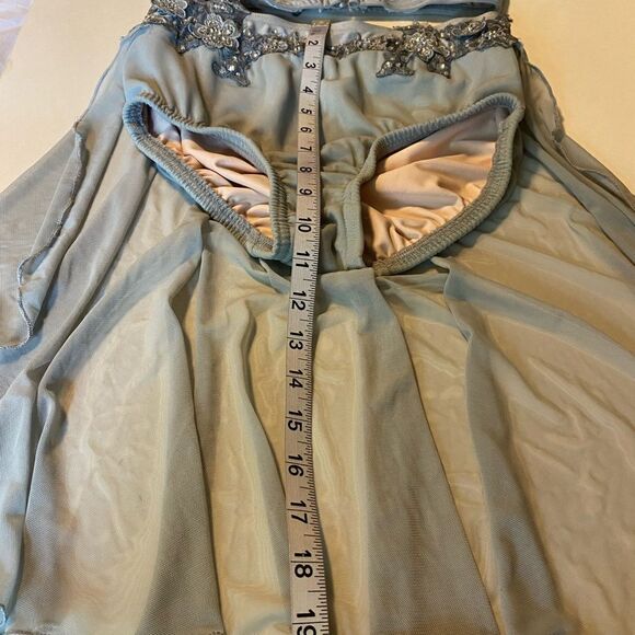 Glamorous dance costume lyrical 2 piece gray custom made rhinestoned AXS - Picture 11 of 13